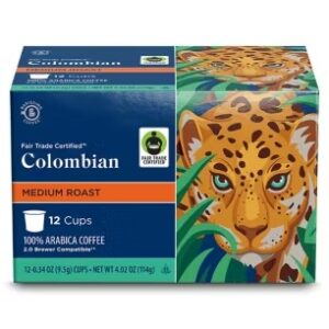 Fair Trade Colombian Coffee Pods ? Medium Roast, 12-Count Single-Serve Brew