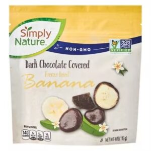 Dark Chocolate Covered Banana – Healthy Sweet Snack with Real Fruit, 4 oz Pack